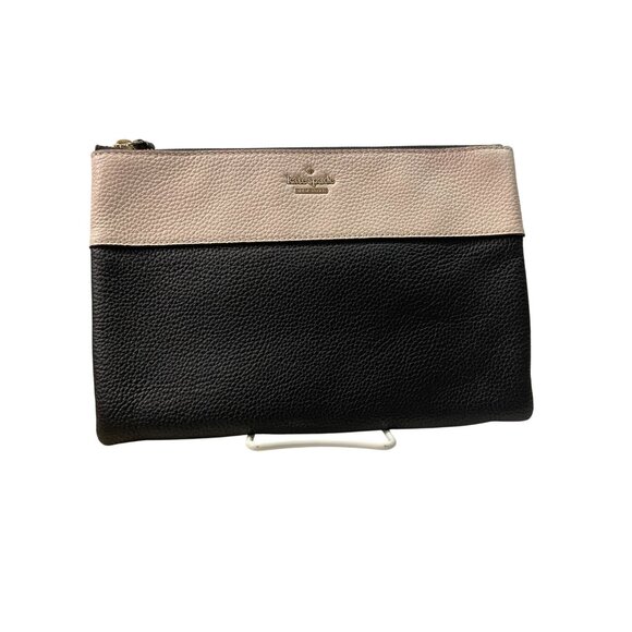 Kate Spade New York Clutch Used Leather Black Beige - Picture 3 of 16